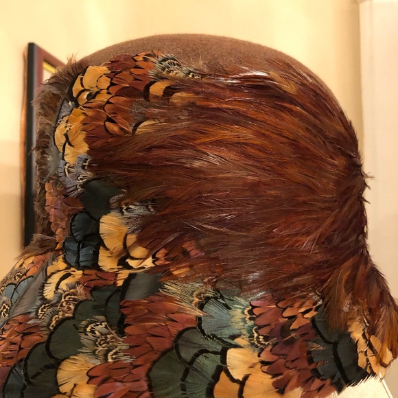 B Michael New York Vintage Peacock Feather Hat - Picture 8 of 8